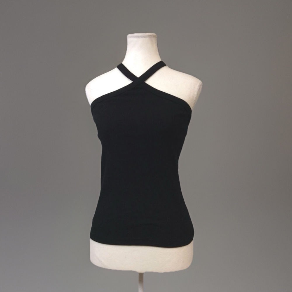 Ana Black Halter Neck Women's Top